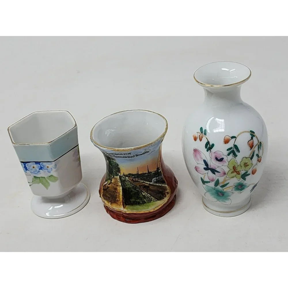 Lot Of 3 Vintage 1Noritake 1Import, 1China Mini Vases Flowers Oskarshamn
